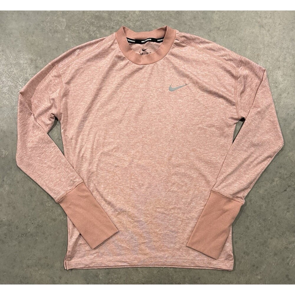 Nike Running Dri-Fit Long Sleeve Crewneck Shirt Women’s XS Soft Heather Pink
